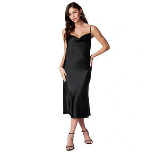 Bebe Silk Style Cowlneck Dress NWT